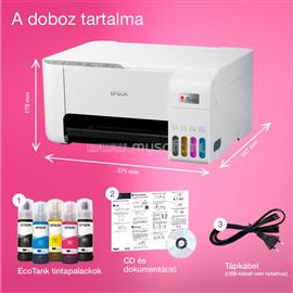 EPSON EcoTank L3256 színes multifunkciós tintasugaras tintatartályos nyomtató (8100/6500 oldalra elegendő tintával) C11CJ67407 small
