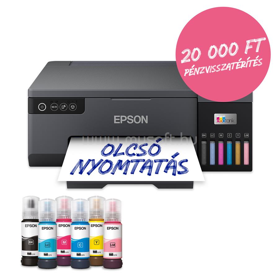EPSON EcoTank L8050 színes tintasugaras tintatartályos fotónyomtató (1500 fotóra elegendő tintával)