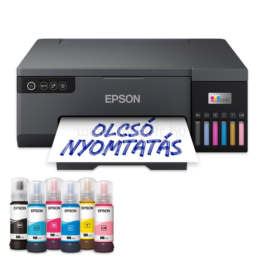 EPSON EcoTank L8050 színes tintasugaras tintatartályos fotónyomtató (1500 fotóra elegendő tintával)