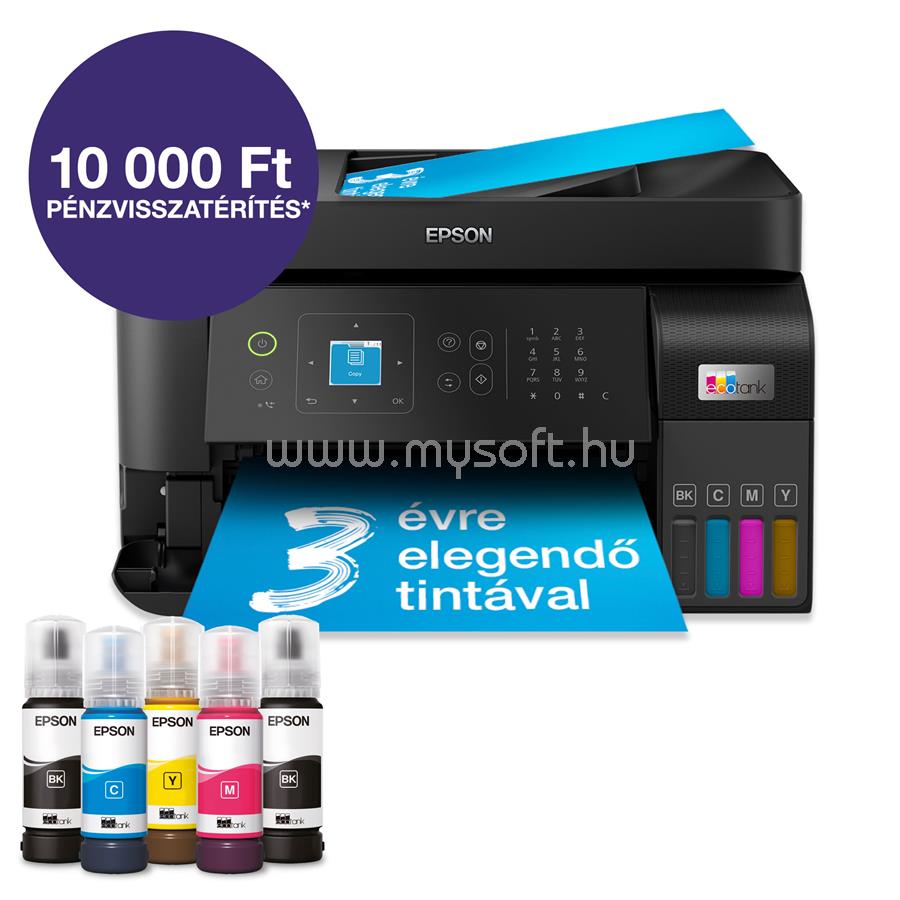 EPSON EcoTank L5590 színes multifunkciós tintasugaras tintatartályos nyomtató (6600/5900 oldalra elegendő tintával)