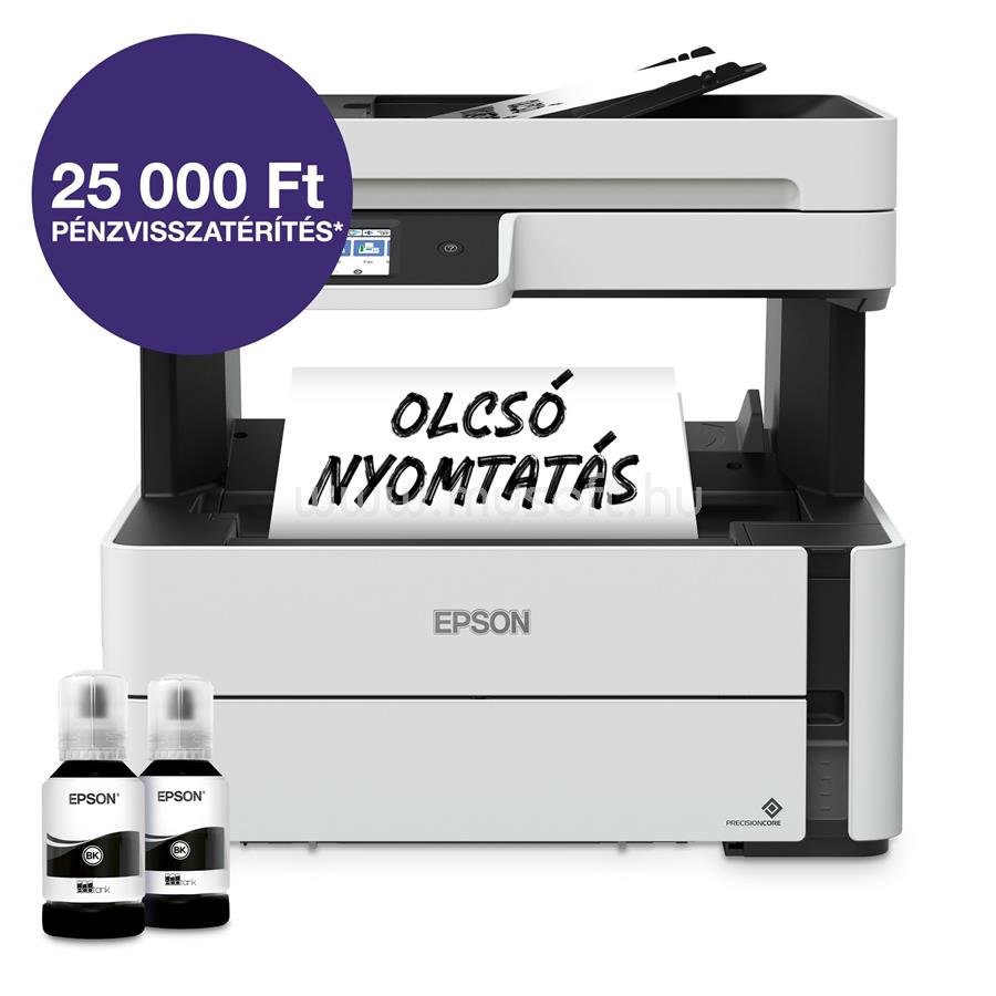 EPSON EcoTank M3170 mono multifunkciós tintasugaras tintatartályos nyomtató (11000 oldalra elegendő tintával)