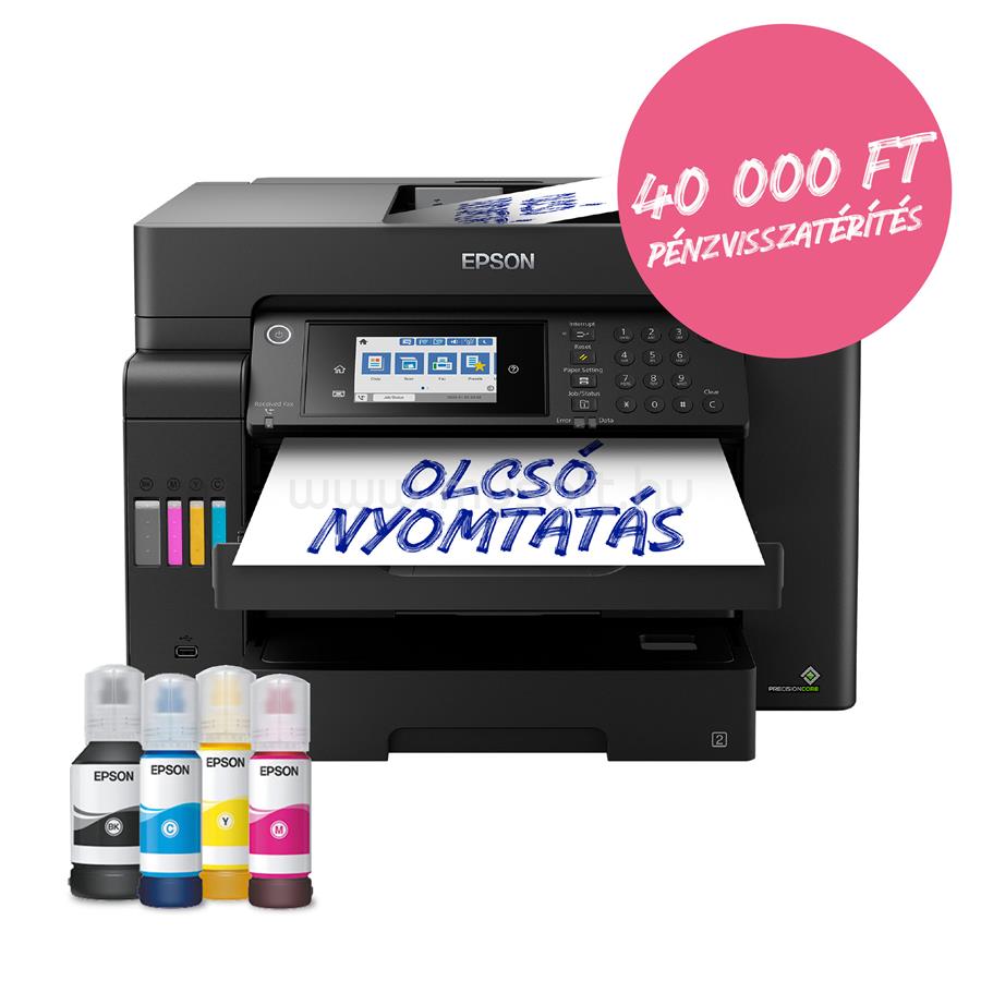EPSON EcoTank L15150 színes multifunkciós tintasugaras tintatartályos nyomtató (4500/2800 oldalra elegendő tintával)