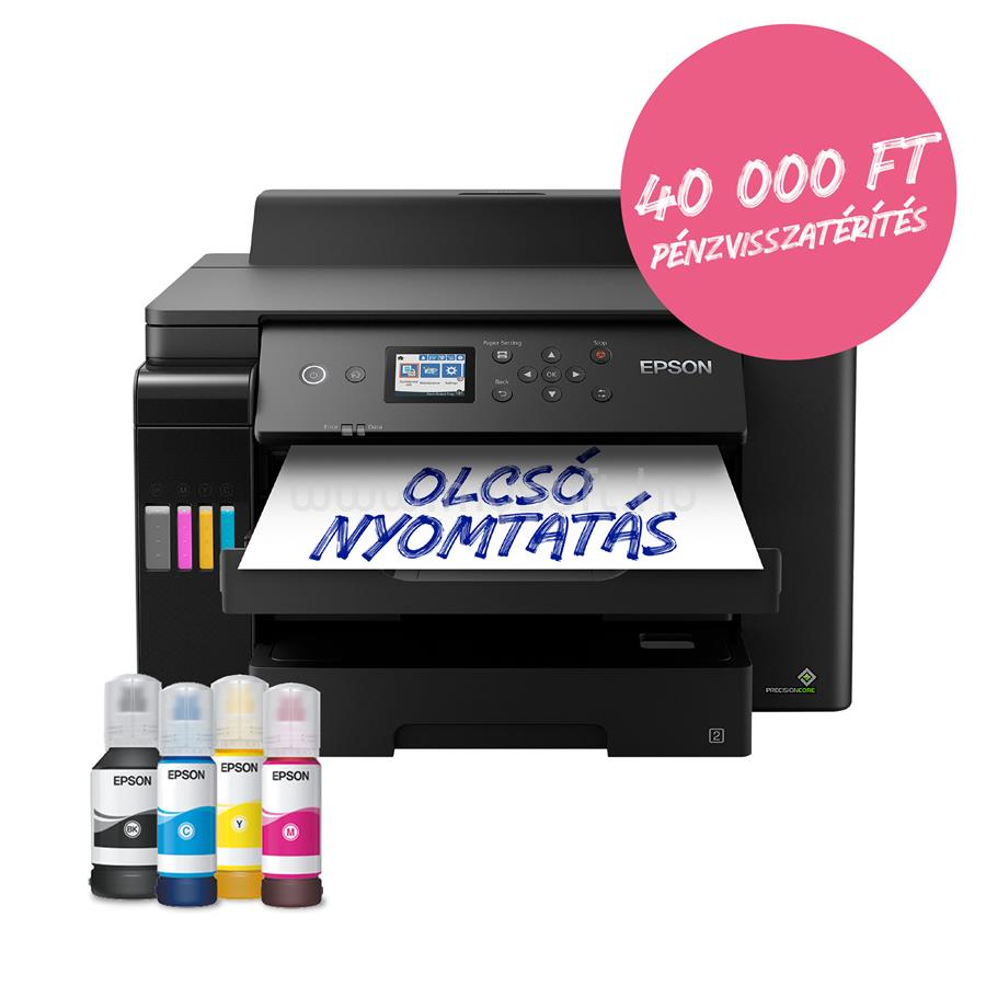 EPSON EcoTank L11160 színes tintasugaras tintatartályos nyomtató (4500/2800 oldalra elegendő tintával)