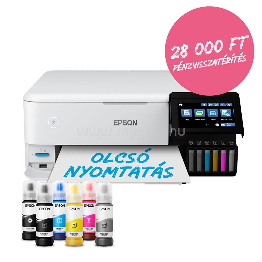 EPSON EcoTank L8160 színes multifunkciós tintasugaras tintatartályos nyomtató (1800 fotóra elegendő tintával)