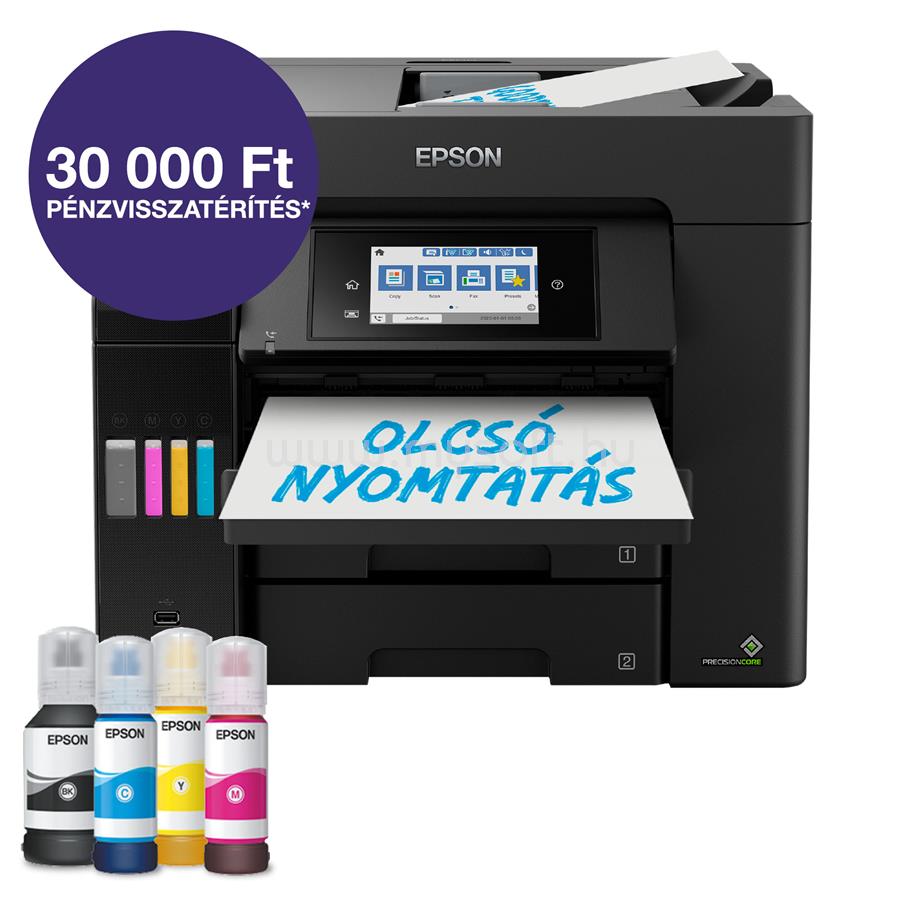 EPSON EcoTank L6570 színes multifunkciós tintasugaras tintatartályos nyomtató (8100/6500 oldalra elegendő tintával)