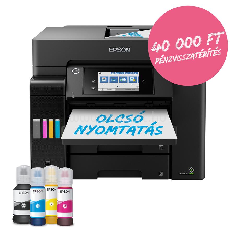 EPSON EcoTank L6570 színes multifunkciós tintasugaras tintatartályos nyomtató (8100/6500 oldalra elegendő tintával)