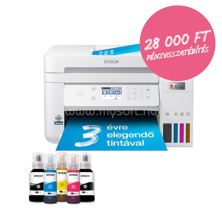 EPSON EcoTank L6276 színes multifunkciós tintasugaras tintatartályos nyomtató (14000/5200 oldalra elegendő tintával)