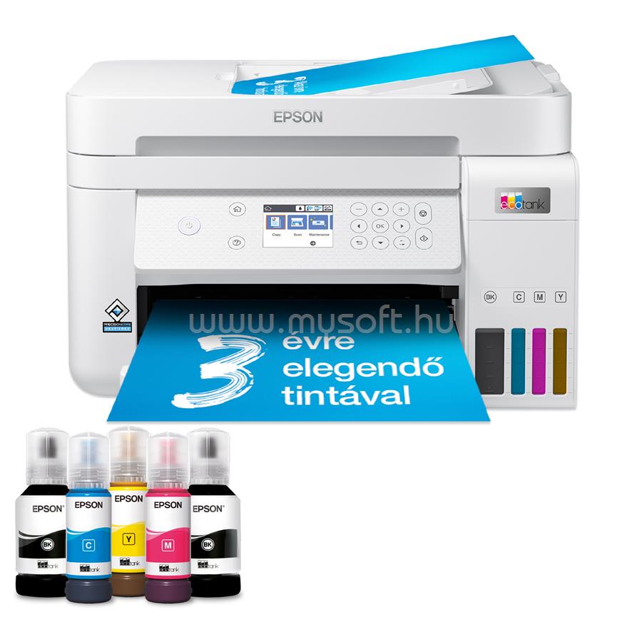 EPSON EcoTank L6276 színes multifunkciós tintasugaras tintatartályos nyomtató (14000/5200 oldalra elegendő tintával)
