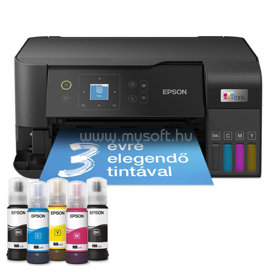 EPSON EcoTank L3560 színes multifunkciós tintasugaras tintatartályos nyomtató (6600/5900 oldalra elegendő tintával)