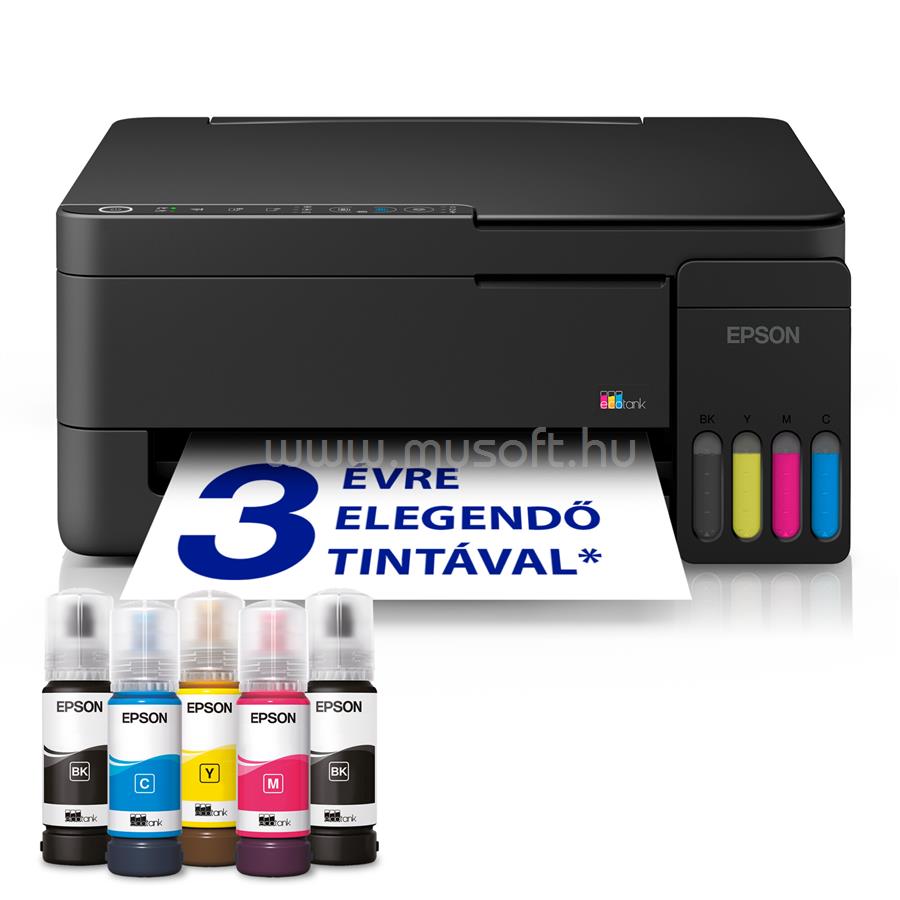 EPSON EcoTank L3351 színes multifunkciós tintasugaras nyomtató (8300/6500 oldalra elegendő tintával)