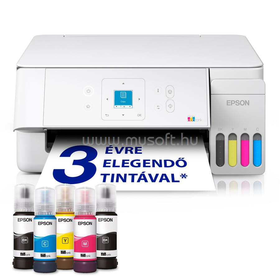EPSON EcoTank L3366 színes multifunkciós tintasugaras tintatartályos nyomtató (8300/6500 oldalra elegendő tintával)