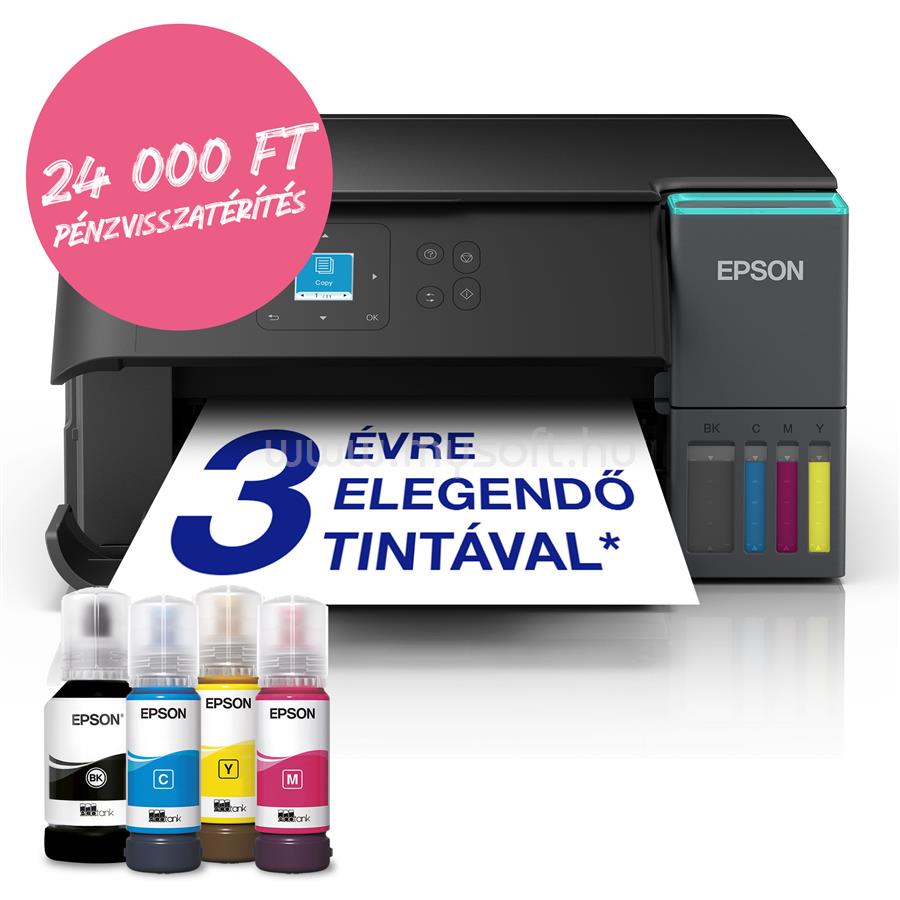 EPSON EcoTank L4360 színes multifunkciós tintasugaras tintatartályos nyomtató (6600/5500 oldalra elegendő tintával)