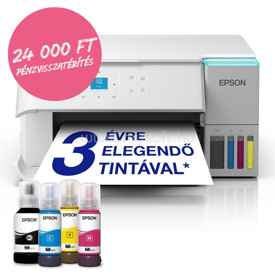 EPSON EcoTank L4366 színes multifunkciós tintasugaras tintatartályos nyomtató (6600/5500 oldalra elegendő tintával)