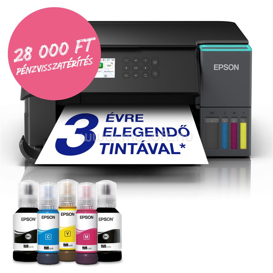 EPSON EcoTank L6360 színes multifunkciós tintasugaras tintatartályos nyomtató (15100/5500 oldalra elegendő tintával)