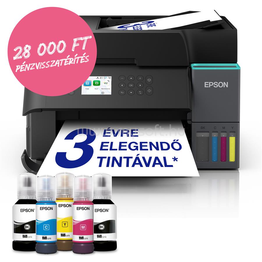 EPSON EcoTank L6370 színes multifunkciós tintasugaras tintatartályos nyomtató (15100/5500 oldalra elegendő tintával)