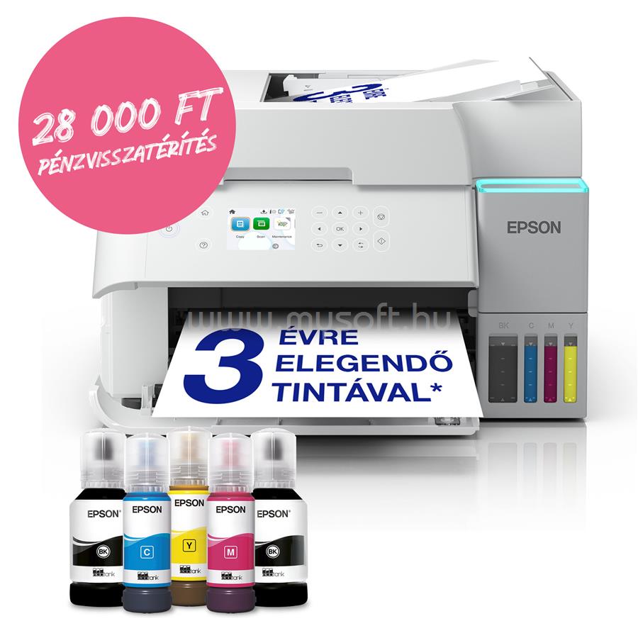 EPSON EcoTank L6376 színes multifunkciós tintasugaras tintatartályos nyomtató (15100/5500 oldalra elegendő tintával)