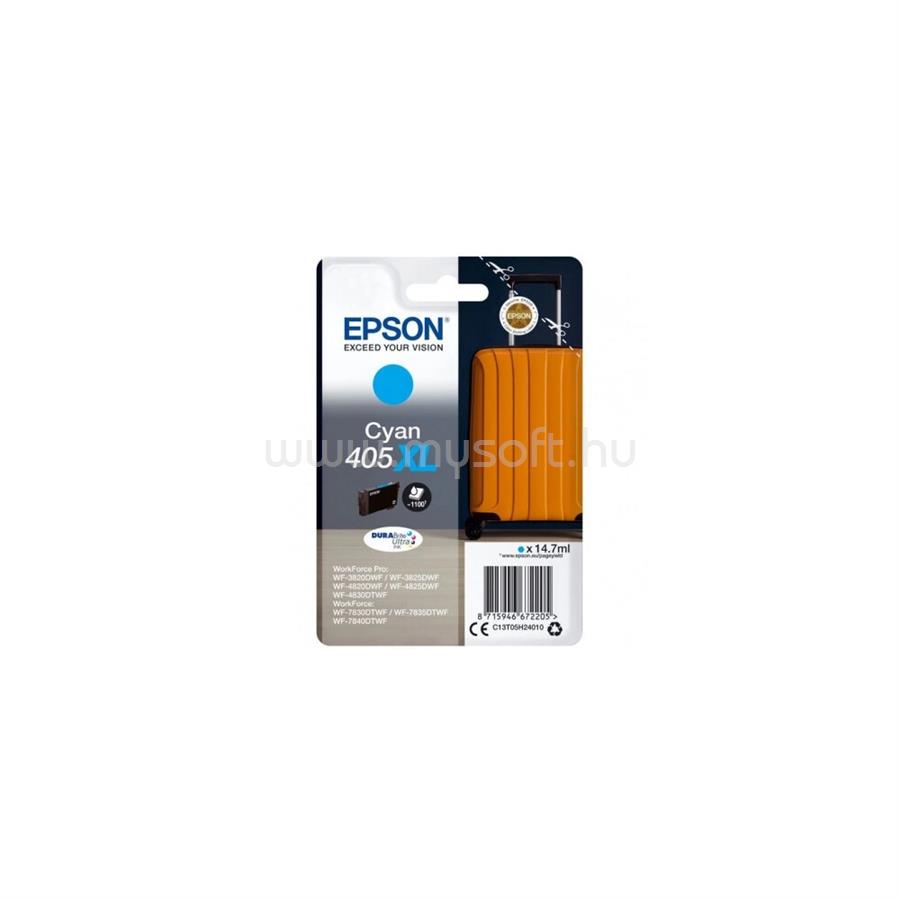 EPSON Eredeti 405XL cián DURABrite Ultra extra nagy kapacitású tintapatron (14.7 ml)