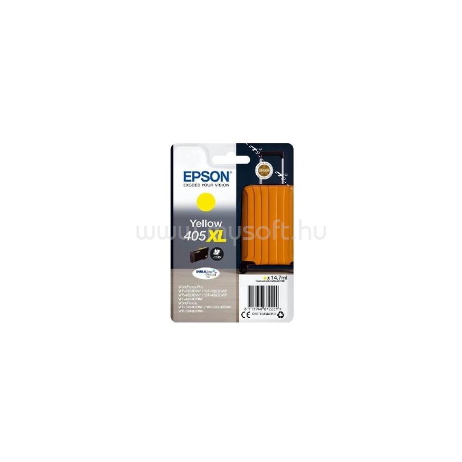 EPSON Eredeti 405XL sárga DURABrite Ultra extra nagy kapacitású tintapatron (14.7 ml)