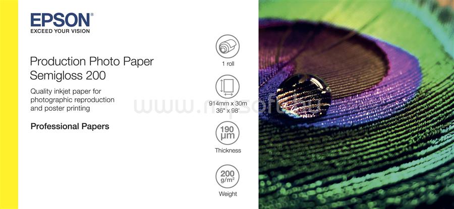 EPSON félfényes fotópapír 36"x30m 200g