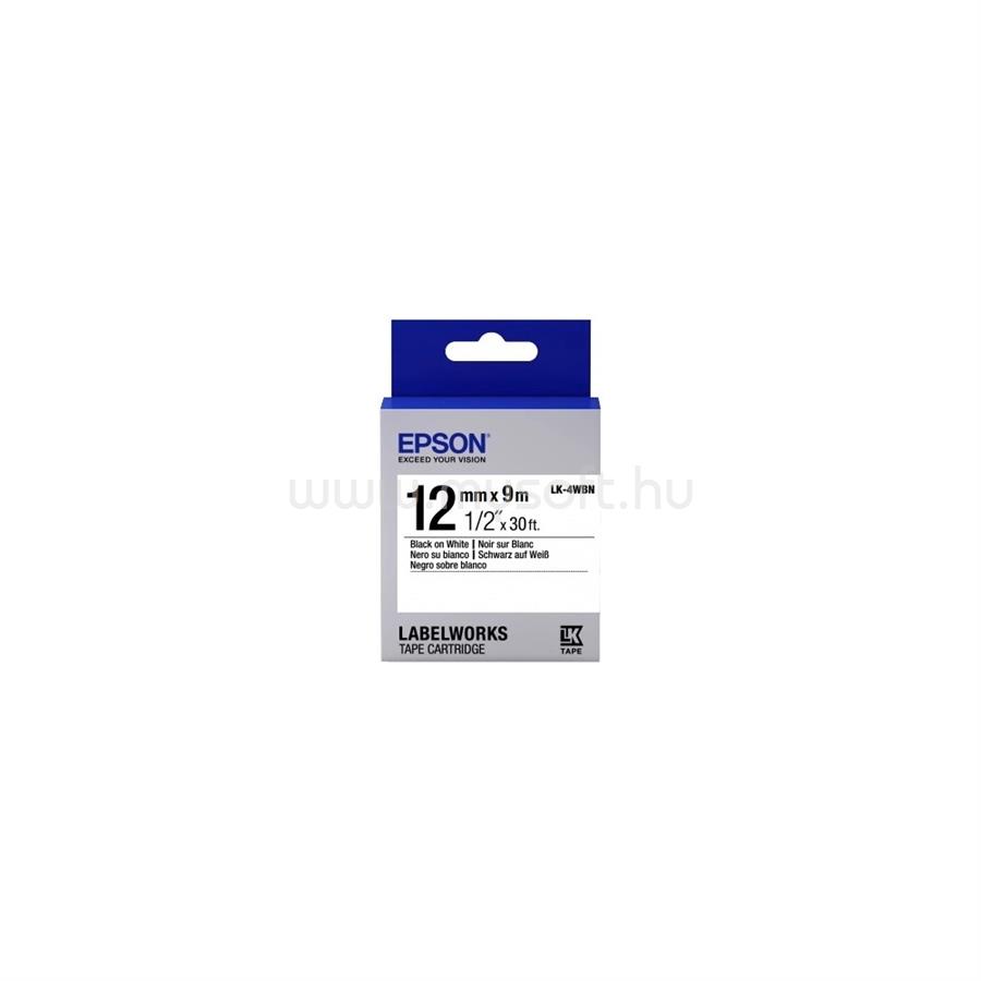 EPSON Label Cartridge Standard LK-4WBN Black/White 12mm (9m)