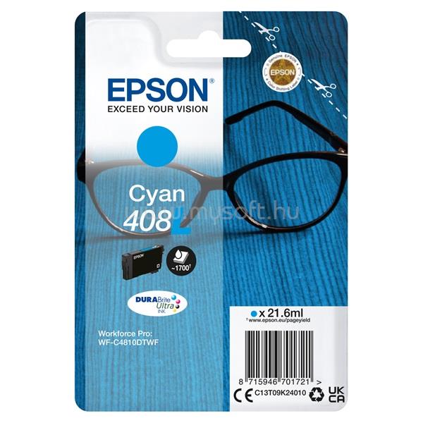 EPSON 408L Eredeti cián DURABrite Ultra nagy kapacitású tintapatron (1700 oldal)