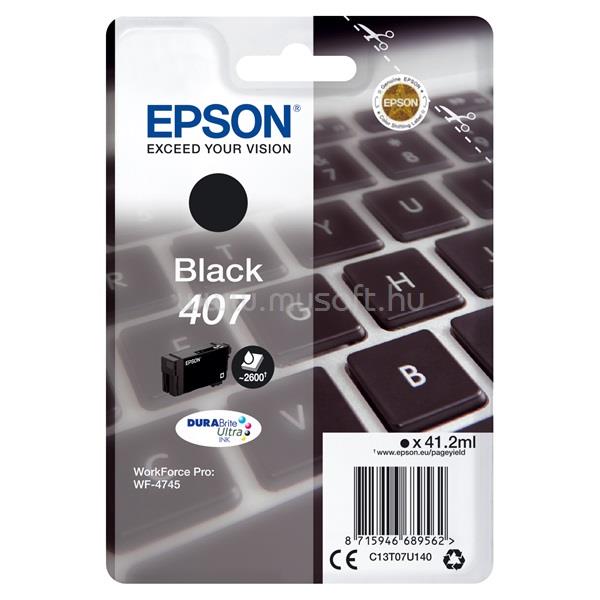 EPSON 407L Eredeti fekete Billentyűzet DURABrite Ultra tintapatron (41,2 ml)