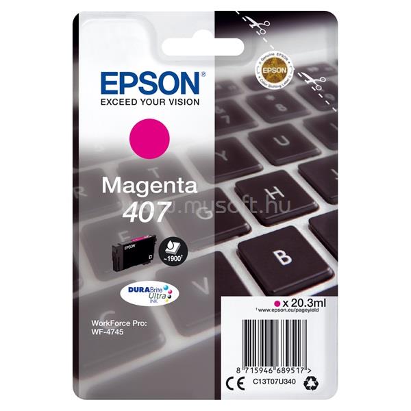 EPSON 407L Eredeti bíbor Billentyűzet DURABrite Ultra tintapatron (20,3 ml)