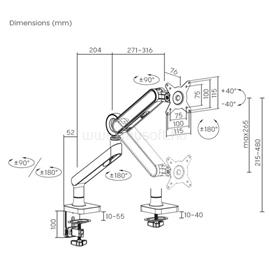 EQUIP 650184 asztali monitor konzol (17