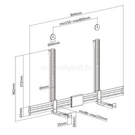 EQUIP 650895 Soundbar fali konzol (Támogatott szélesség: 86-155mm, rezgés csökkentés, fekete) EQUIP_650895 small
