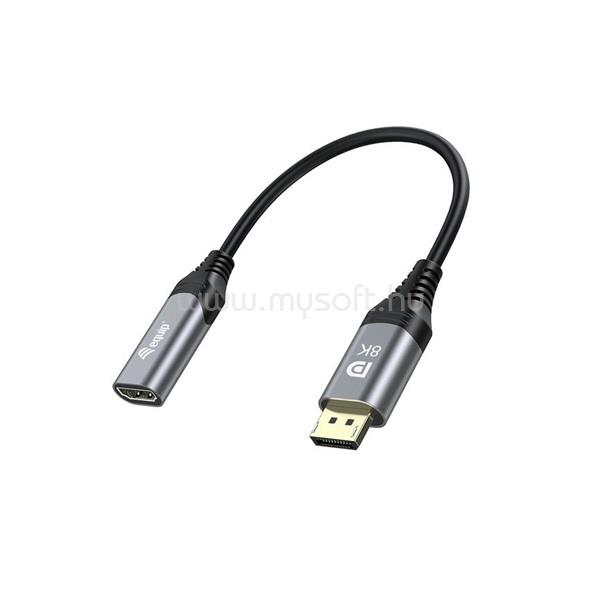 EQUIP Átalakító - 133446 (DisplayPort1.4 to HDMI, 8K/60Hz, szürke)