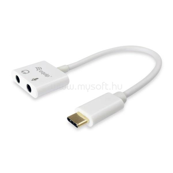 EQUIP Átalakító - 133460 (USB-C to Audio, 2x3,5mm Jack, ezüst)