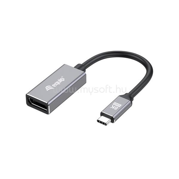 EQUIP Átalakító - 133493 (USB-C to DisplayPort1.4, 8K/60Hz, szürke)