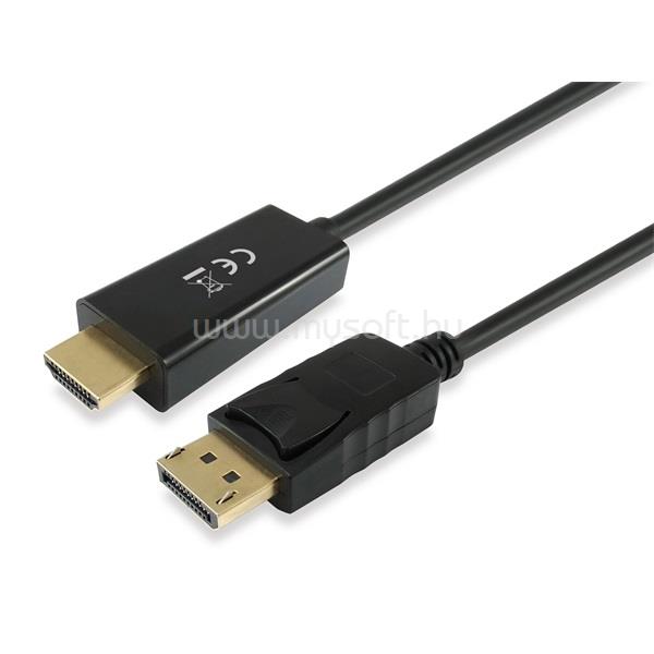 EQUIP Átalakító Kábel - 119390 (DisplayPort - HDMI kábel, apa/apa, 2m)