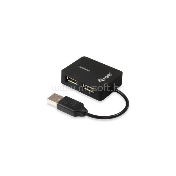 EQUIP USB Hub - 128952 (4 Port, USB2.0, USB tápellátás, kompakt dizájn, fekete)