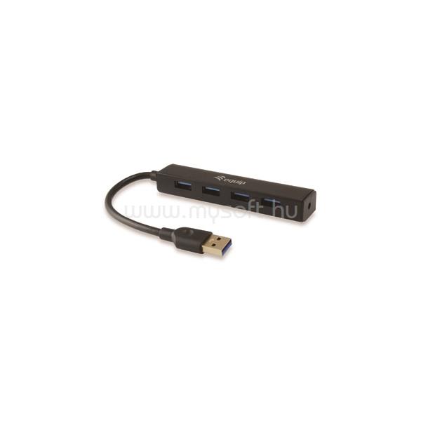 EQUIP Equip-Life USB Hub - 128953 (4 Port, USB3.0, USB tápellátás, kompakt dizájn, fekete)