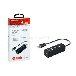 EQUIP Equip-Life USB Hub - 128955 (4 Port, USB2.0, USB tápellátás, kompakt dizájn, fekete) EQUIP_128955 small