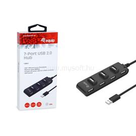 EQUIP Equip-Life USB Hub - 128957 (7 Port, USB2.0, USB tápellátás, kompakt dizájn, fekete) EQUIP_128957 small