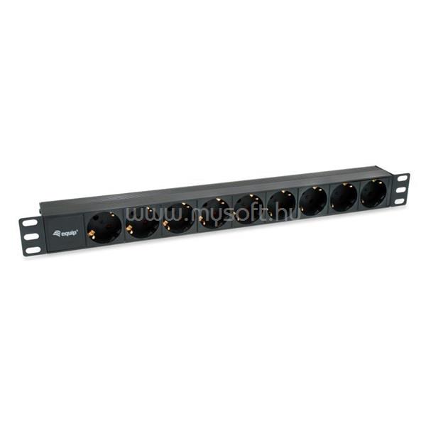 EQUIP 333282 hálózati elosztó (Schuko, 9 Schuko, Rack 1U, 1,8m kábel, fekete)