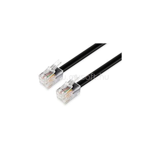 EQUIP Kábel - 105104 (RJ11 4P/4C, Lapos telefonkábel, fekete, 5m)