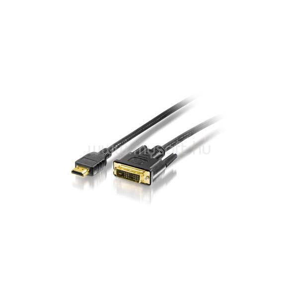 EQUIP Kábel - 119322 (HDMI-DVI(18+1) kábel, aranyozott, 2m)