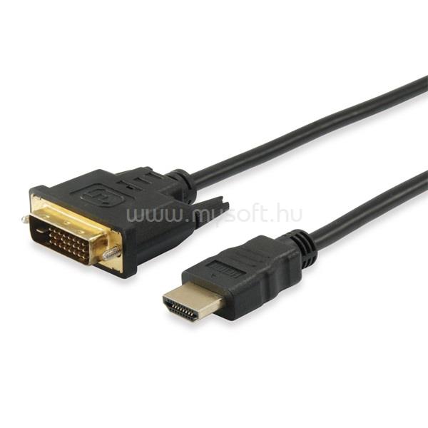 EQUIP Kábel - 119329 (HDMI to DVI kábel, apa/apa, aranyozott, fekete, 10m)