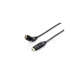 EQUIP Kábel - 119362 (HDMI2.0 kábel apa/apa, 4K/60Hz, aranyozott, forgatható csatlakozók, fekete, 2m) EQUIP_119362 small