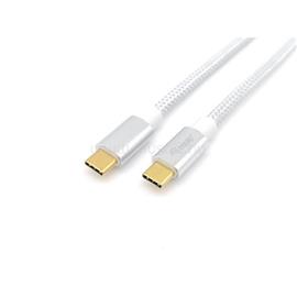 EQUIP Kábel - 128355 (USB-C 3.2 Gen2 to USB-C, apa/apa, PD:100W, fehér, 0,5m) EQUIP_128355 small