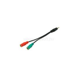 EQUIP kábel - 147943 (Audio elosztó, 3,5mm Jack, 2x anya/1x apa, fekete, 13cm) EQUIP_147943 small