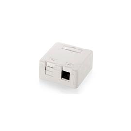 EQUIP Keystone Fali doboz - 125122 (2 port, Cat5e/Cat6/Cat6A, árnyékolatlan, porvédő, fehér) EQUIP_125122 small