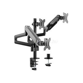 EQUIP Monitor Asztali konzol - 650134 (17"-27", 3 monitor, dönthető, forgatható, állítható magasság, Max.:3x7kg, fekete) EQUIP_650134 small