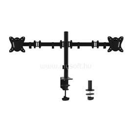 EQUIP Monitor Asztali konzol - 650152 (13"-27", 2 monitor, dönthető, forgatható, állítható magasság, Max.:2x8kg, fekete) EQUIP_650152 small