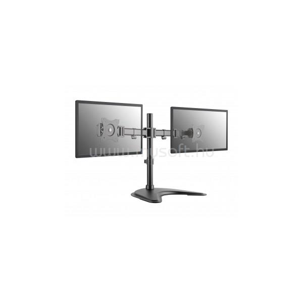 EQUIP Monitor konzol - 650118 (13"-27", 2 monitor, dönthető, forgatható, állítható magasság Max.: 8kg, acél, fekete)