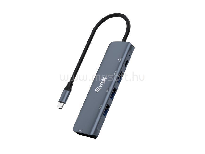 EQUIP Notebook Dokkoló - 133487 (Bemenet: USB-C, Kimenet: USB-C PD:100W/HDMI/3x USB3.0)