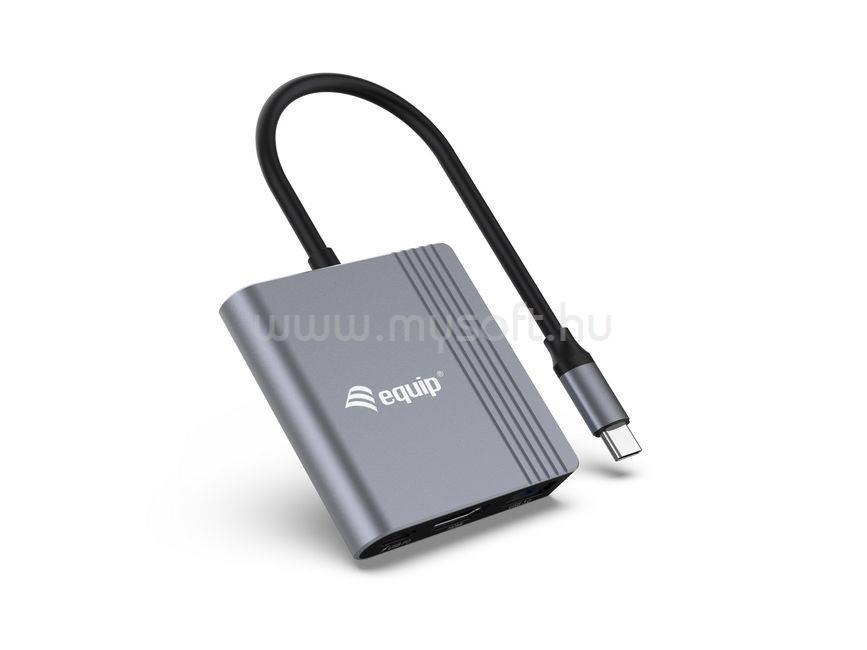 EQUIP Notebook Dokkoló - 133488 (Bemenet: USB-C, Kimenet: USB-C PD:100W/HDMI/USB)